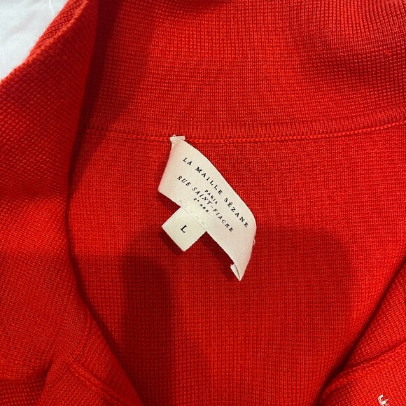 Sézane Betty Cardigan Coral Red - Picture 3 of 6